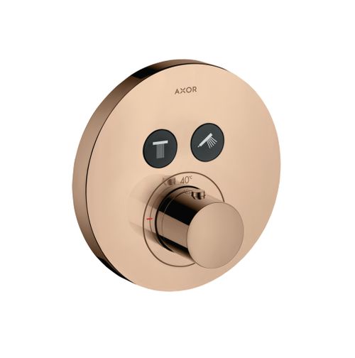 AXOR-HG-AXOR-ShowerSolutions-Thermostat-Unterputz-rund-fuer-2-Verbraucher-Polished-Red-Gold-36723300 gallery number 1